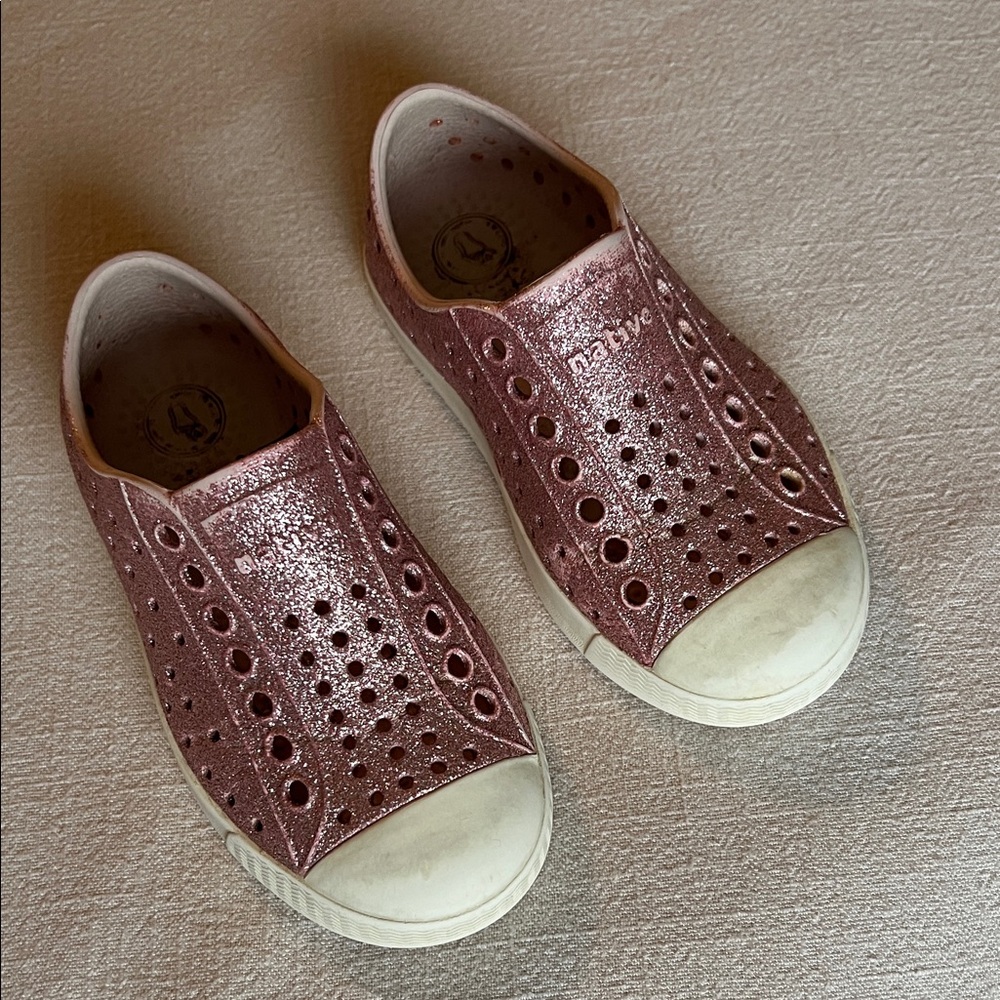 Native Jefferson Toddler Pink Sparkle Size 8c